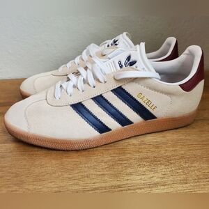 Adidas Gazelle Retro Suede Off White/blue/burgandy Mens 6.5